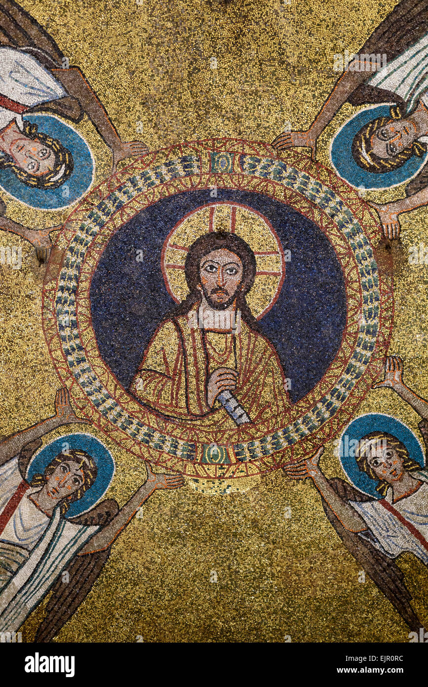 Rom. Italien. Basilica di Santa Prassede all'Esquilino, 9. C. Mosaiken in der Kapelle von St. Zeno. Stockfoto