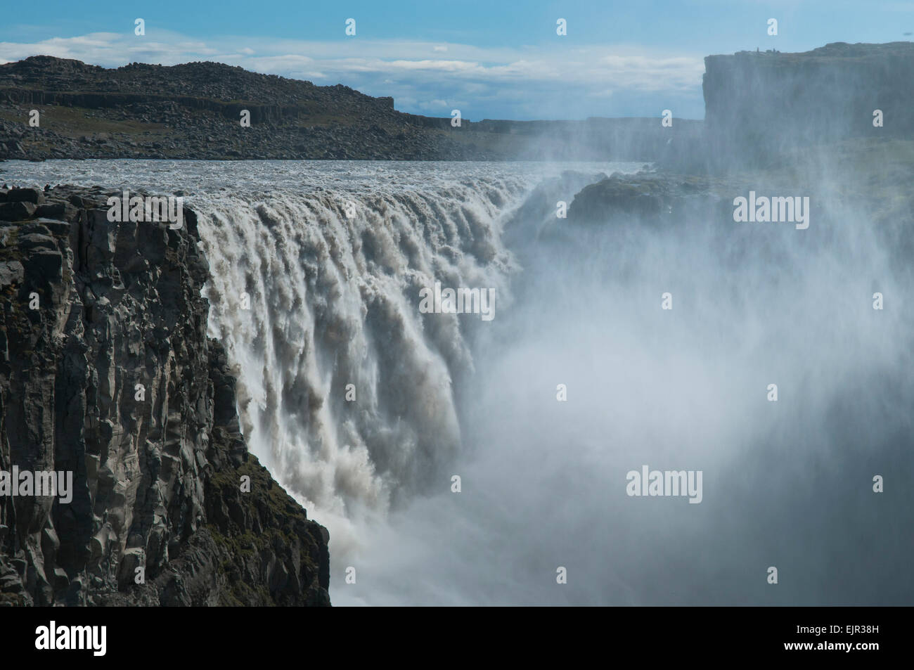 Wasserfall Dettifoss am Fluss Jökulsá Fjöllum, Norðurland Eystra, Nordosten Islands, Island Stockfoto