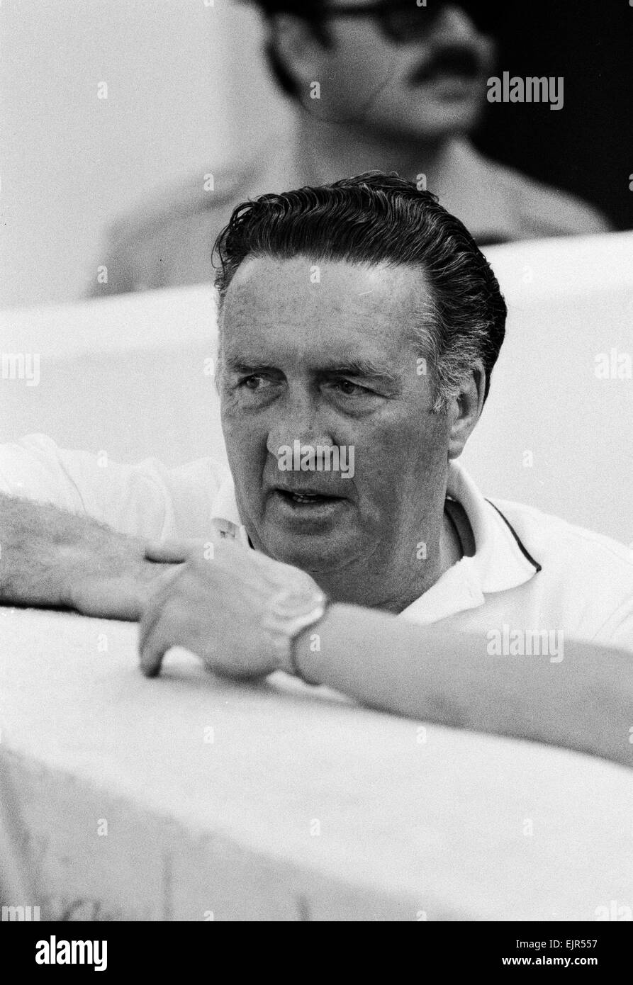 1982 WM-Finale in Malaga, Spanien. Sowjetunion 2 V Schottland 2. Schottland-Manager Jock Stein das Spiel beobachten. 22. Juni 1982. Stockfoto