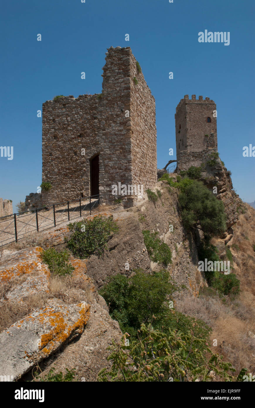 Norman Schloss Cefalà Diana, Sizilien, Italien. Stockfoto