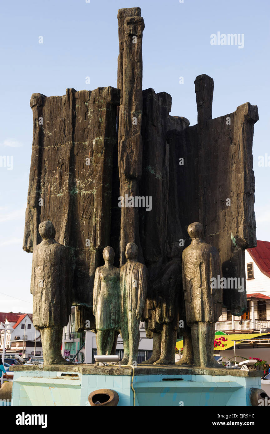 Statue, Statenmonument, Paramaribo, Suriname Stockfoto