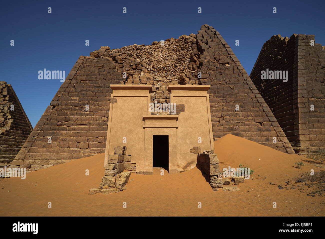 Die nubischen Meroe-Pyramiden von Sudan Stockfoto