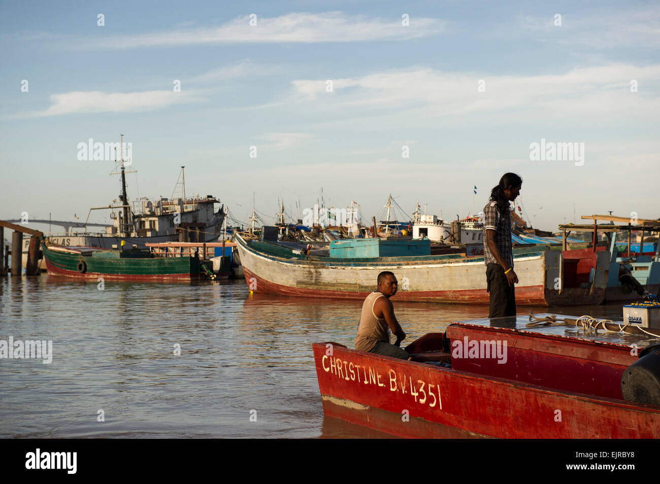Hafen von Paramaribo, Surinam Stockfoto