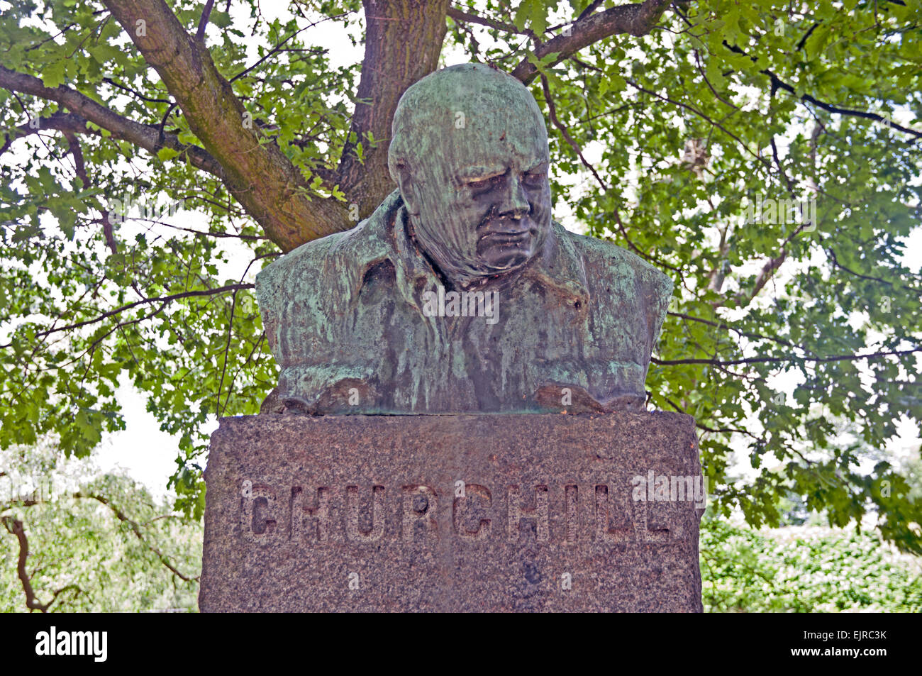 Churchill-Statue, Churchill Park, Kopenhagen, Dänemark, Stockfoto