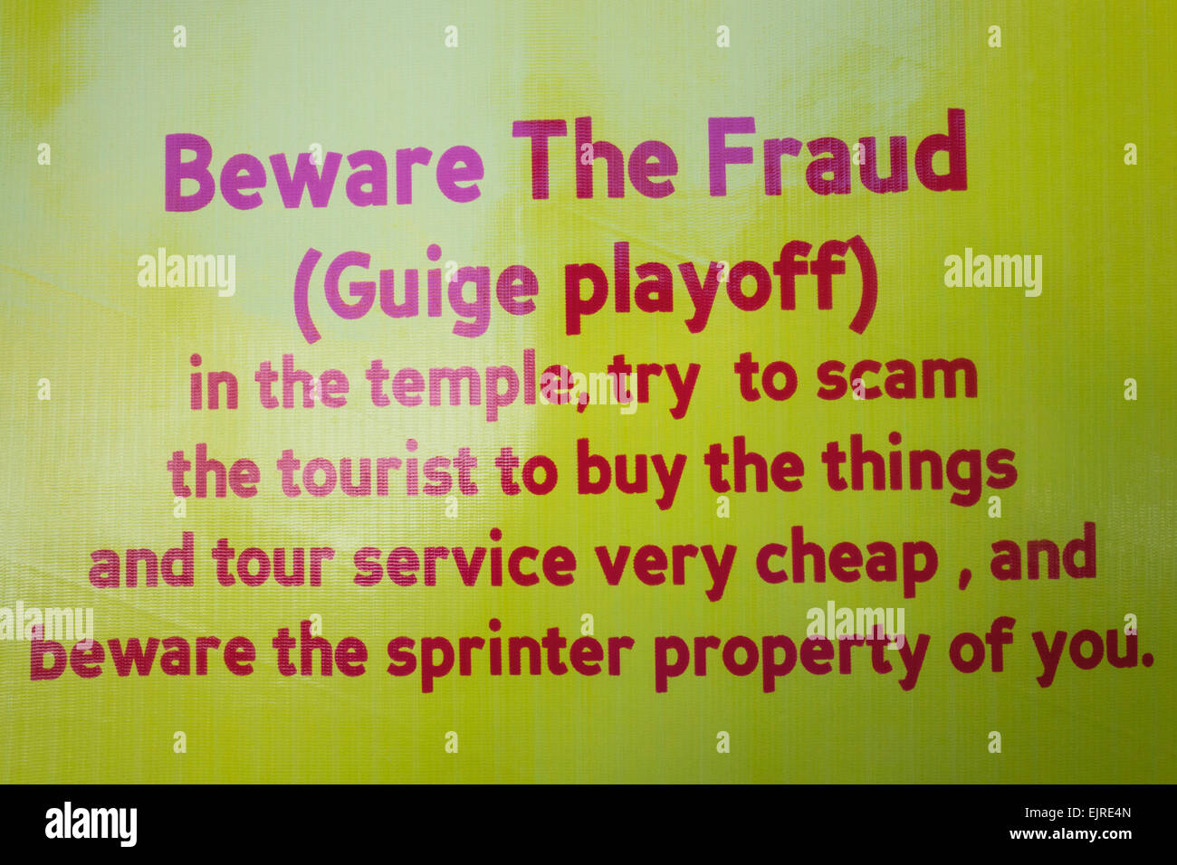 Thailand, Chiang Mai, Security-Awareness-Zeichen Stockfoto