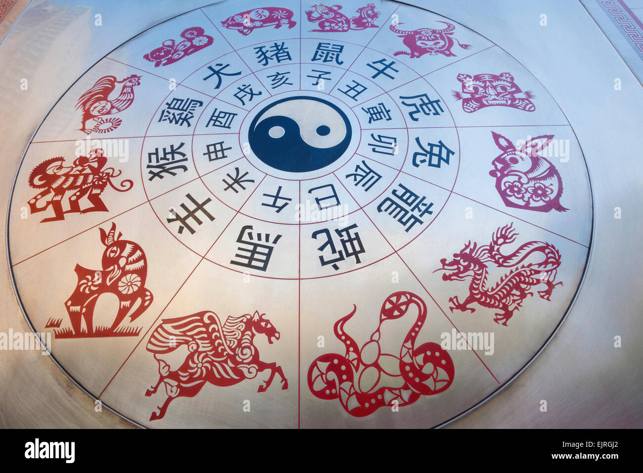 China, Hong Kong, Kowloon, Wong-Tai-Sin-Tempel, chinesische Horoskop Stockfoto