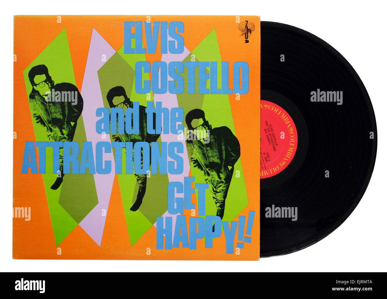 Elvis Costello und die Attraktionen Album Get Happy!! Stockfoto
