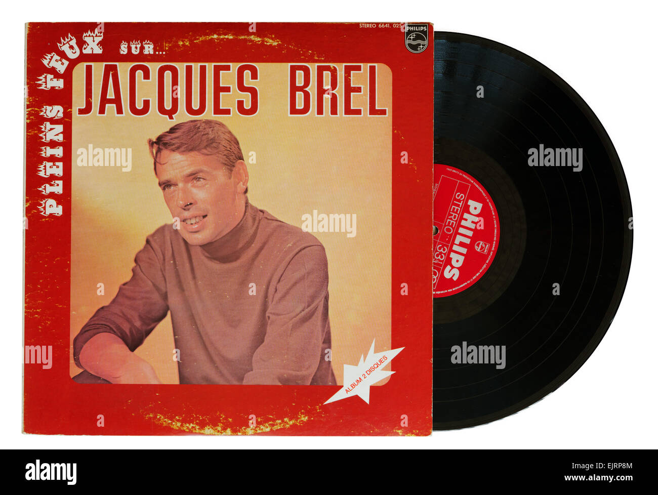 Jacques Brel Vinyl album Stockfoto