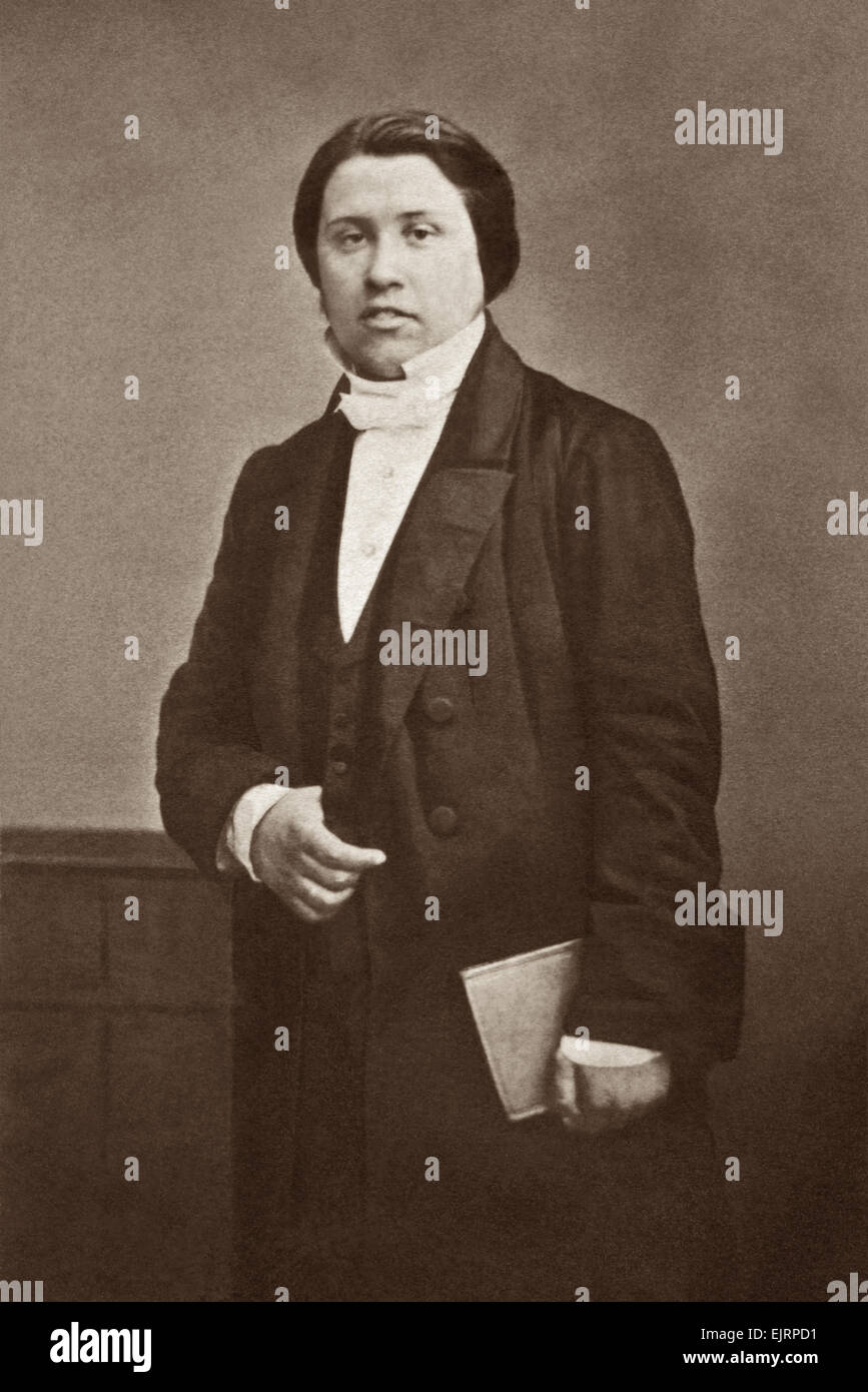 Charles Haddon (C.H.) Spurgeon als junger Mann in den frühen 1860er Jahren. Stockfoto