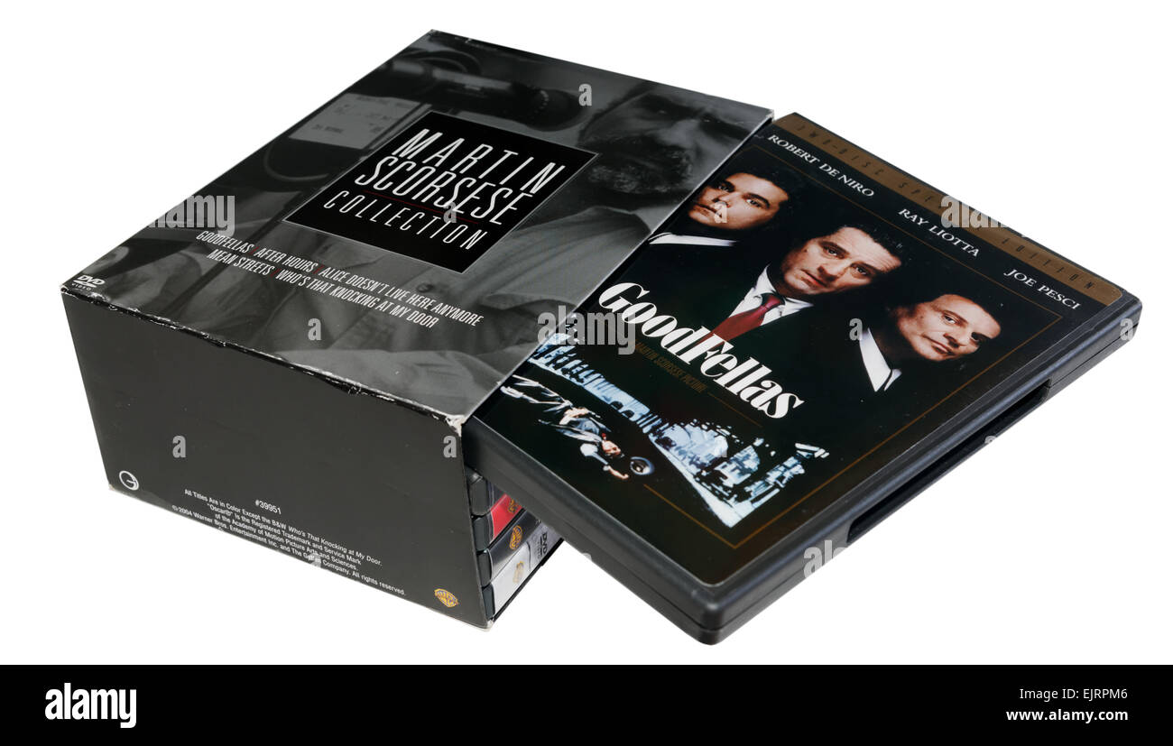 Eine DVD-Box-Set von Martin Scorcese Filmen, darunter Goodfellas Stockfoto