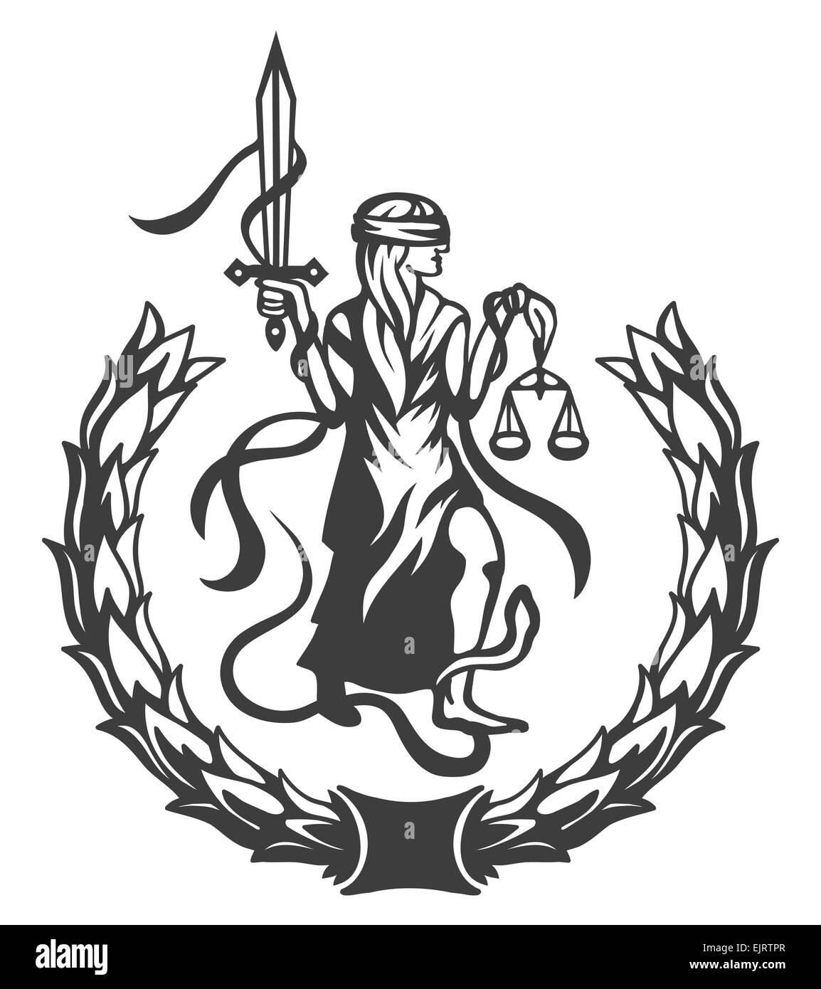 Femida-Vektor-Illustration. Stockfoto