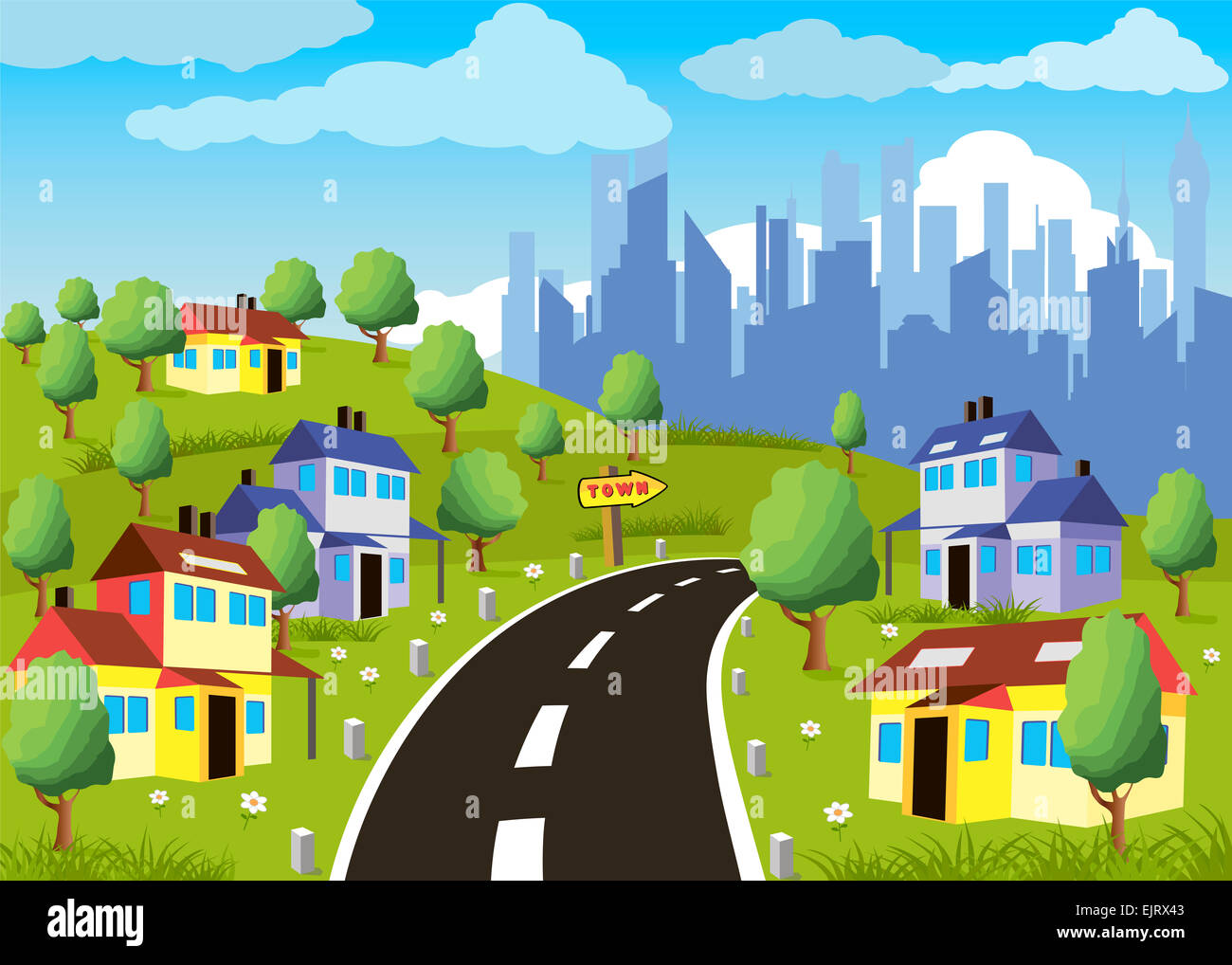 Vorstadthäuser Stockfoto