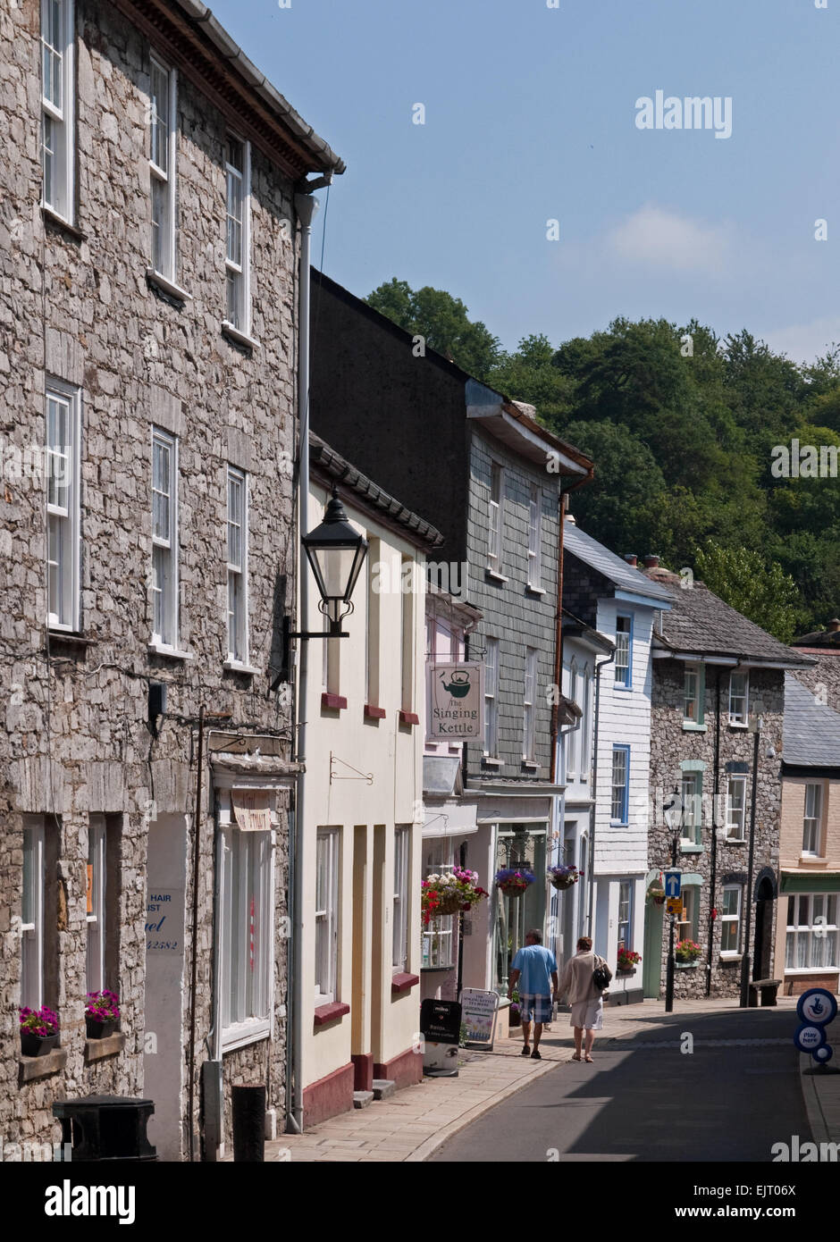 Der kleine Marktflecken Buckfastleigh am Rande des Dartmoor National Park, Devon, England Stockfoto