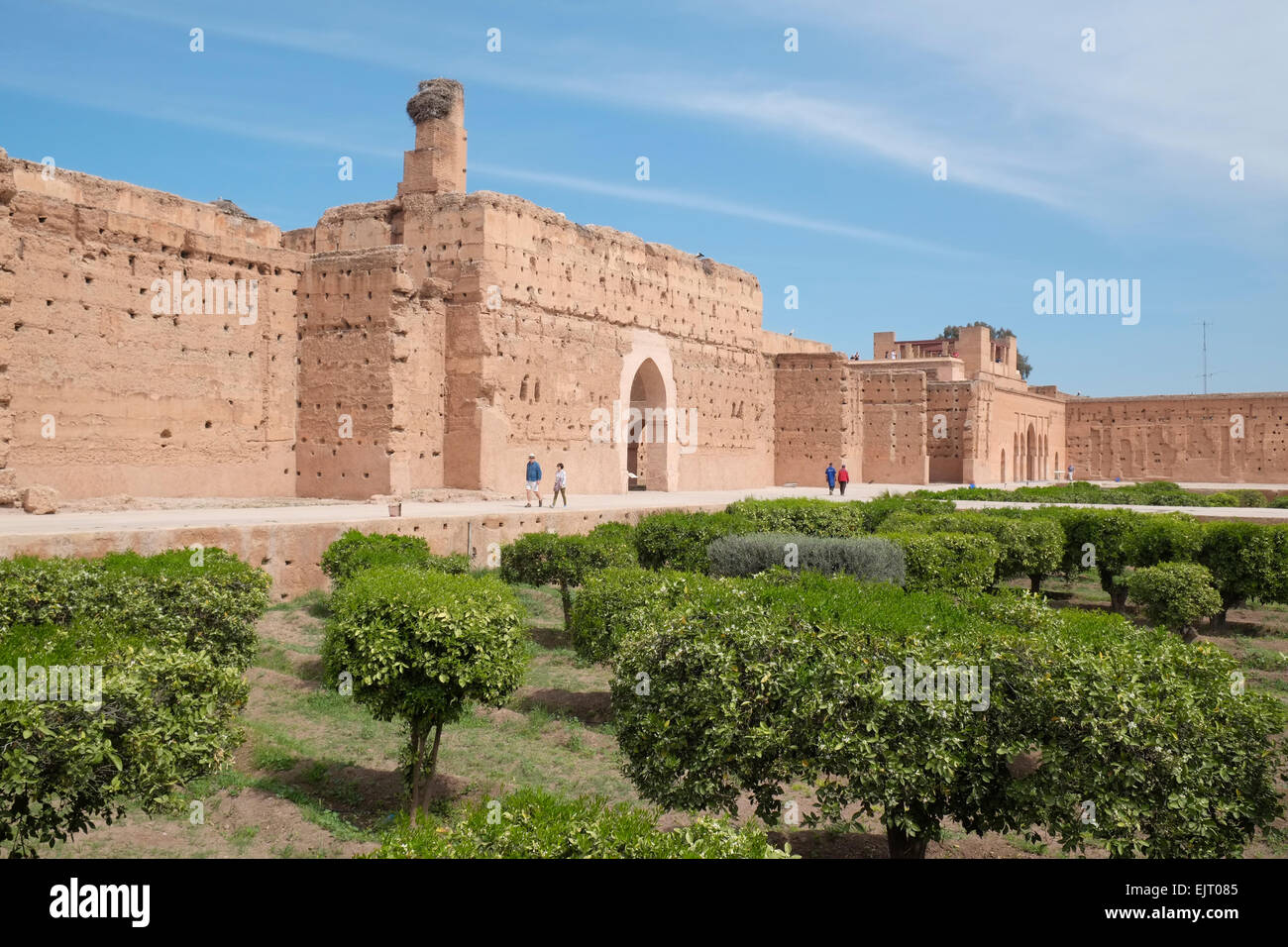 Der El Badi Palast in Marrakesch, Marokko, Nordafrika. Stockfoto
