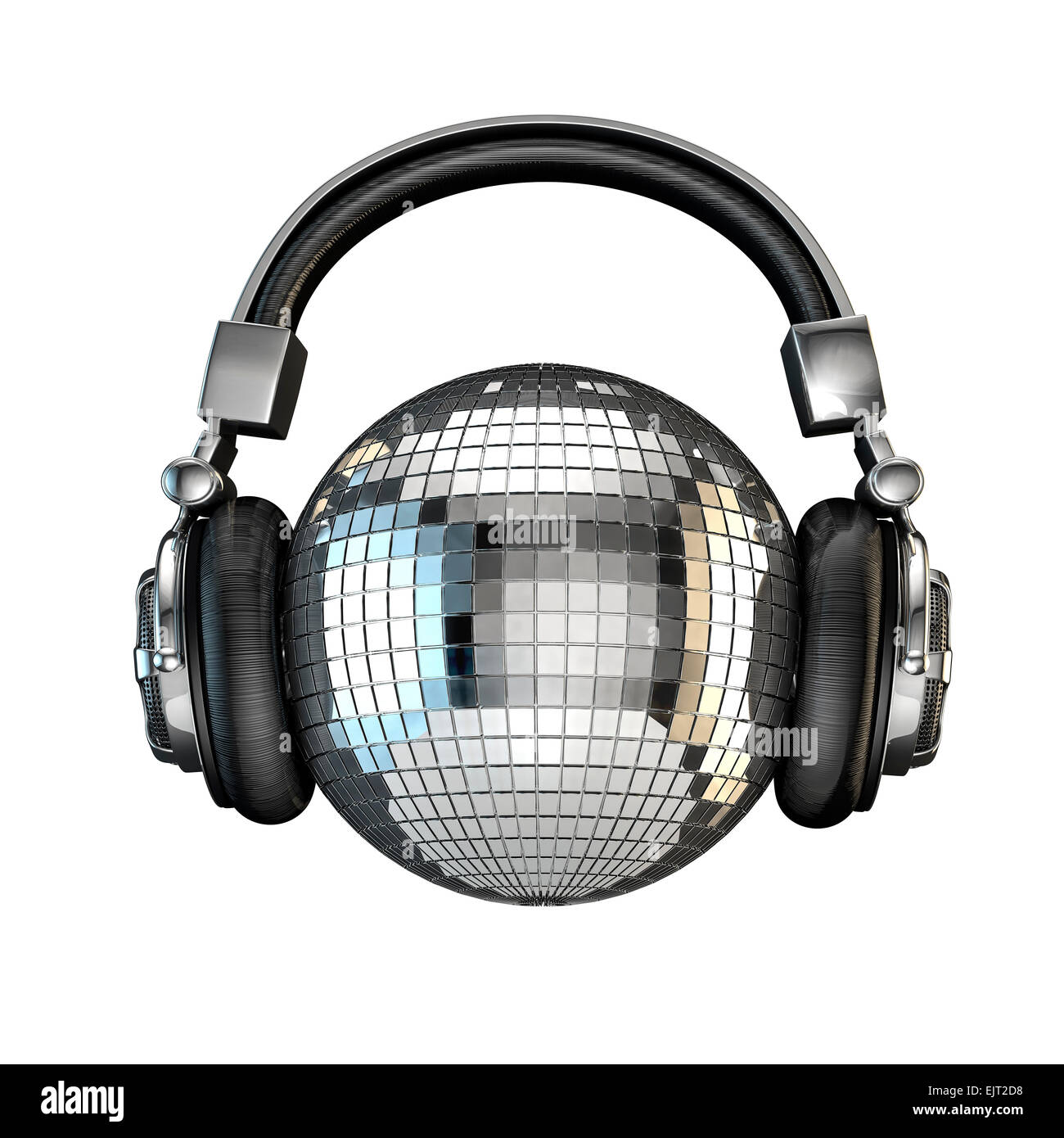 3D Rendern von Disco-Kugel mit Kopfhörer Stockfoto 3D Rendern von Disco-Kugel mit Kopfhörer Stockfoto