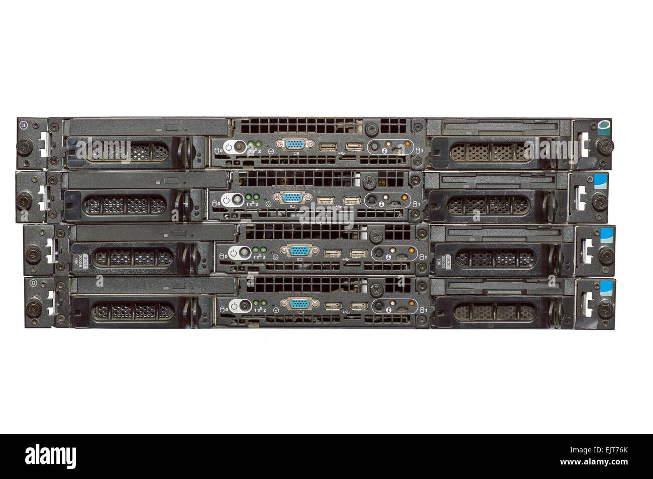 vier staubigen alten Server Stockfoto