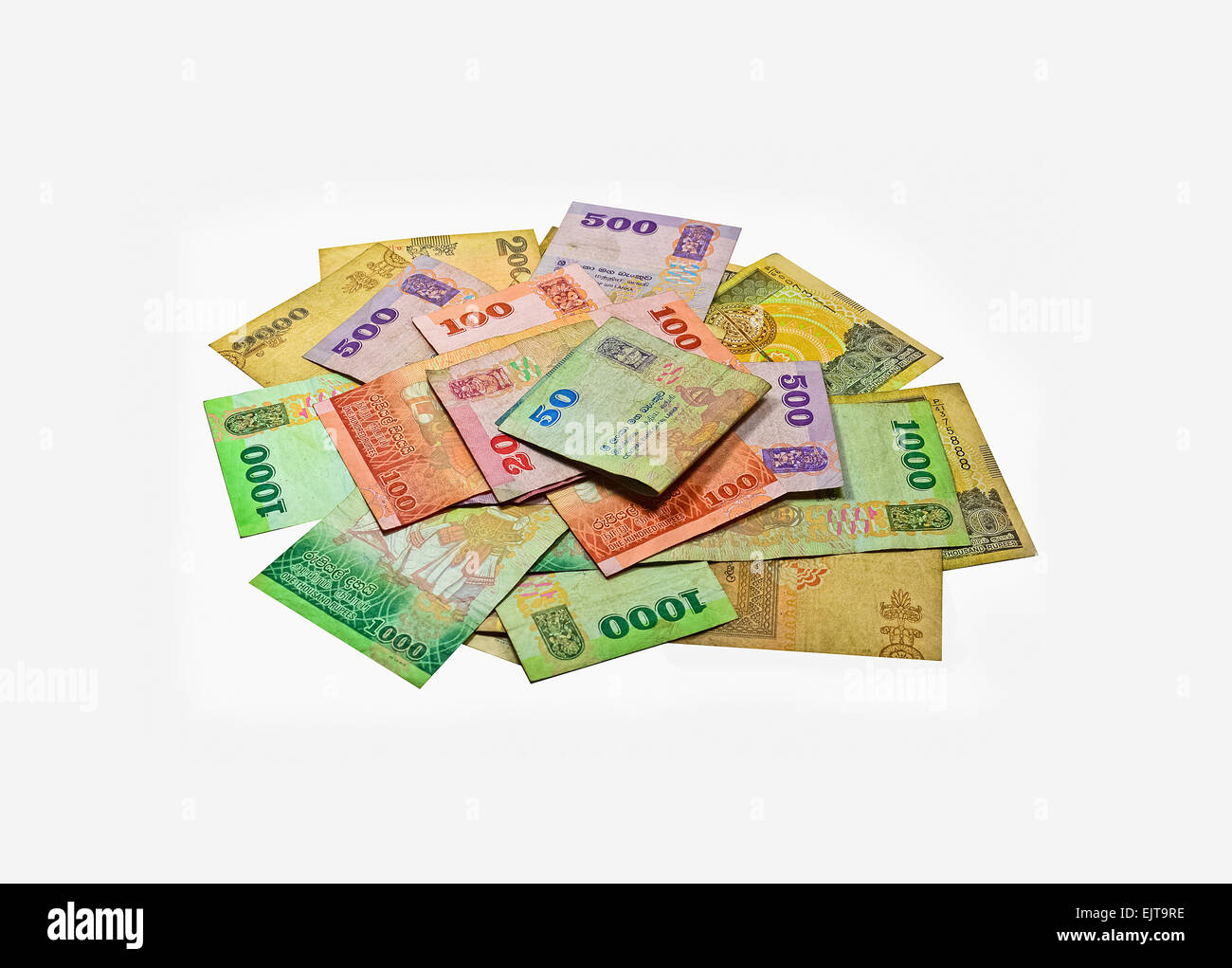 Sri Lanka Rupie Geldscheine Stockfoto