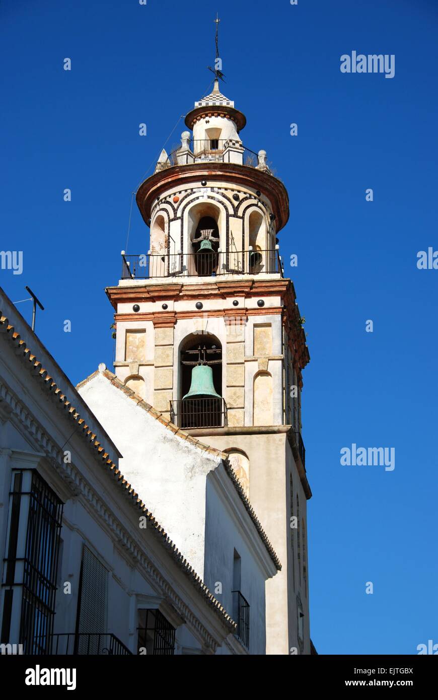 Die Pfarrei Liebfrauenkirche des O, Sanlucar de Barrameda, Provinz Cadiz, Andalusien, Spanien, Westeuropa. Stockfoto