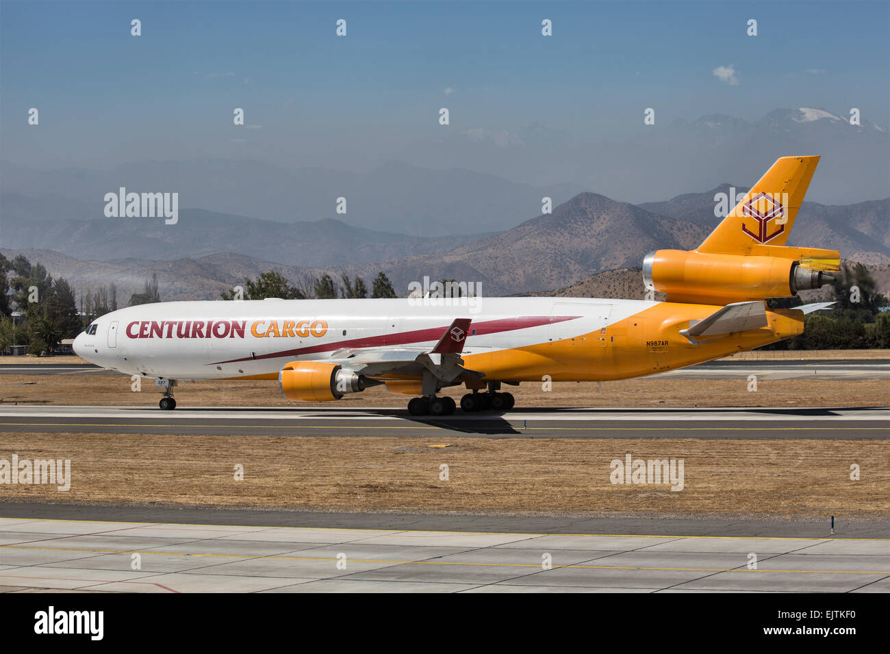 Centurion Air Cargo McDonnell Douglas MD-11 registriert N987AR am Flughafen Santiago de Chile Stockfoto