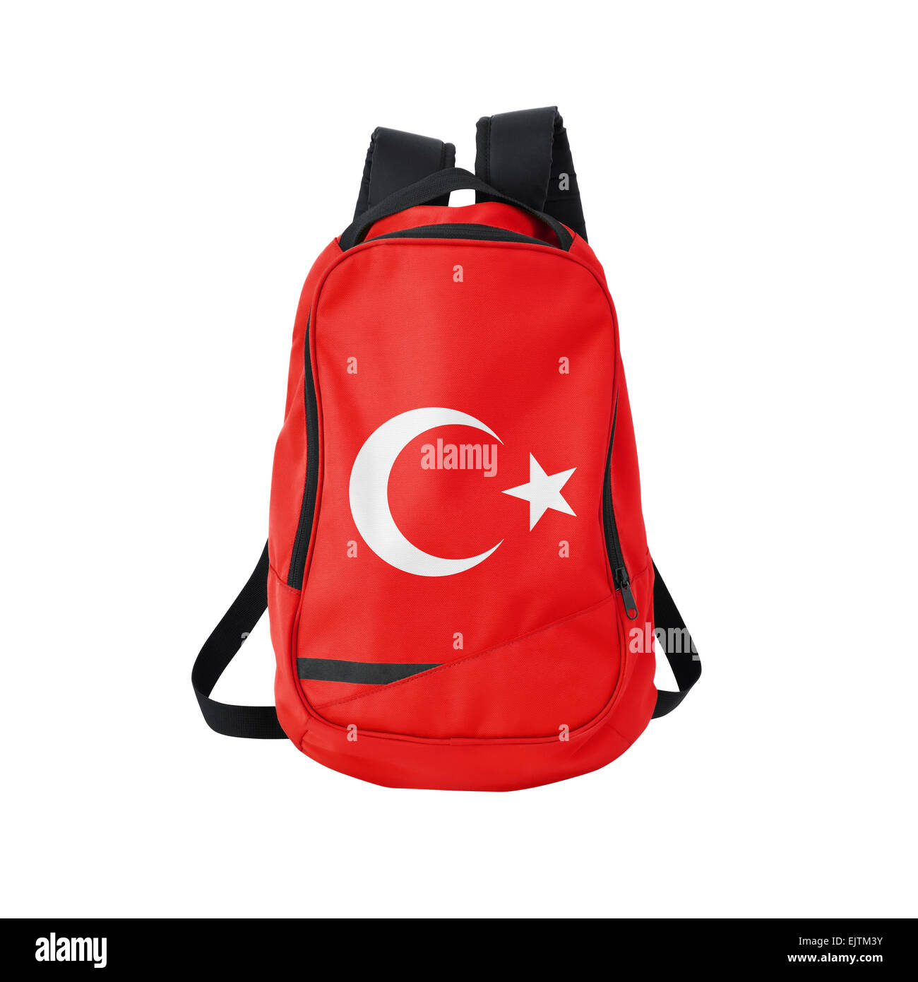 Türkei Flagge Rucksack isolierten auf weißen Hintergrund. Zurück zum  Schulkonzept. Ausbildung und Studium im Ausland. Reisen und Tourismus in  Tur Stockfotografie - Alamy