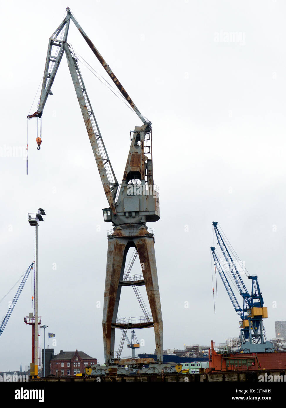 Container-terminal im Hamburger Hafen Stockfoto