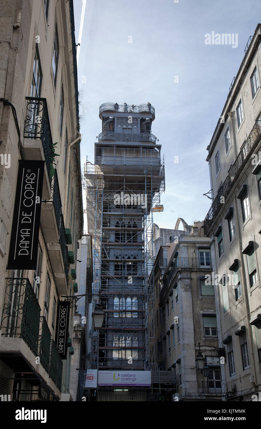 Baixa-Chaido - Santa nur Lift im Umbau in Lissabon - Portugal Stockfoto