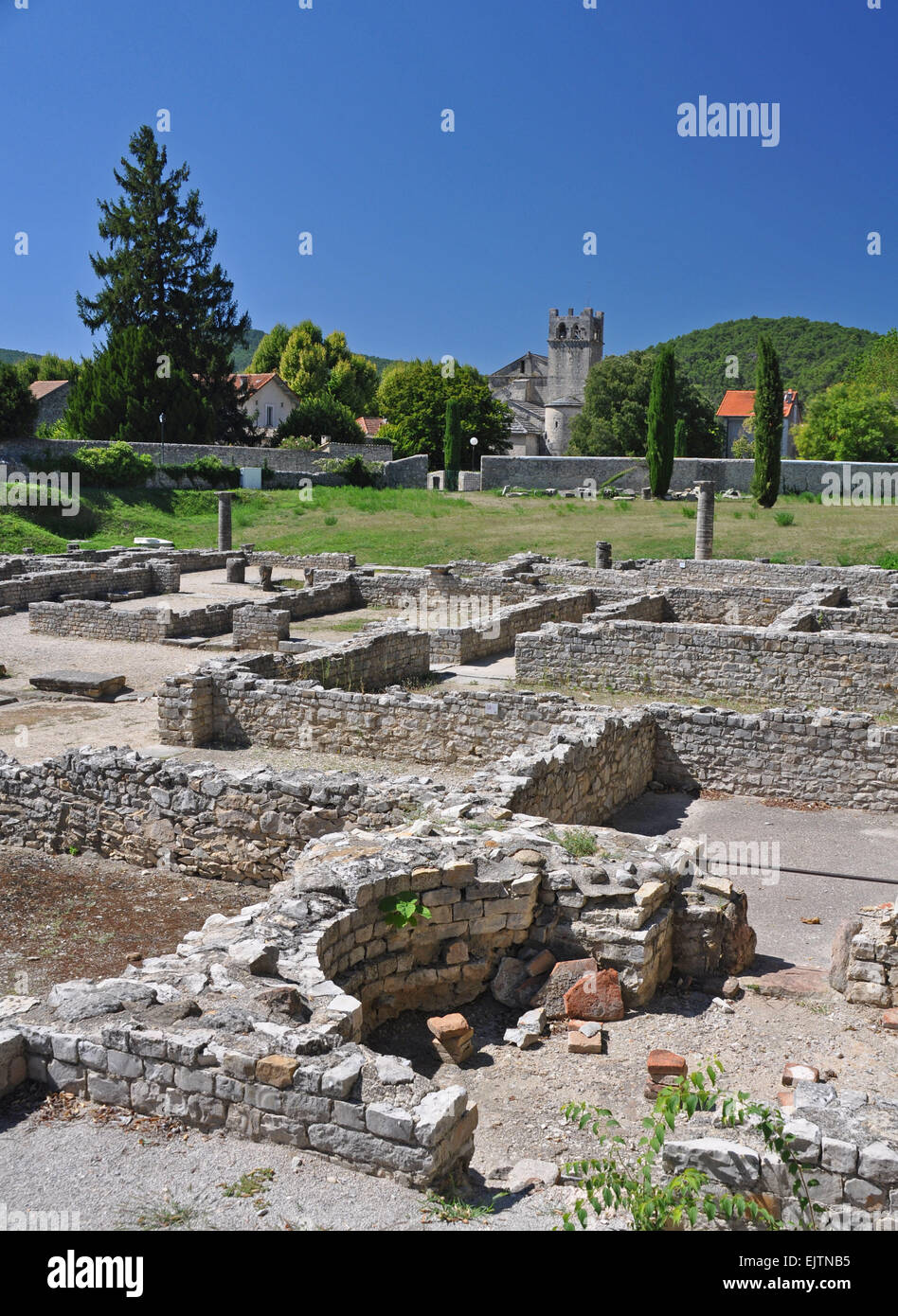 La Villasse, sind diese umfangreichen römischen Ruinen in Vaison-La-Romaine, Provence, Frankreich. Diese Gallo-römische Überreste befinden sich in t Stockfoto