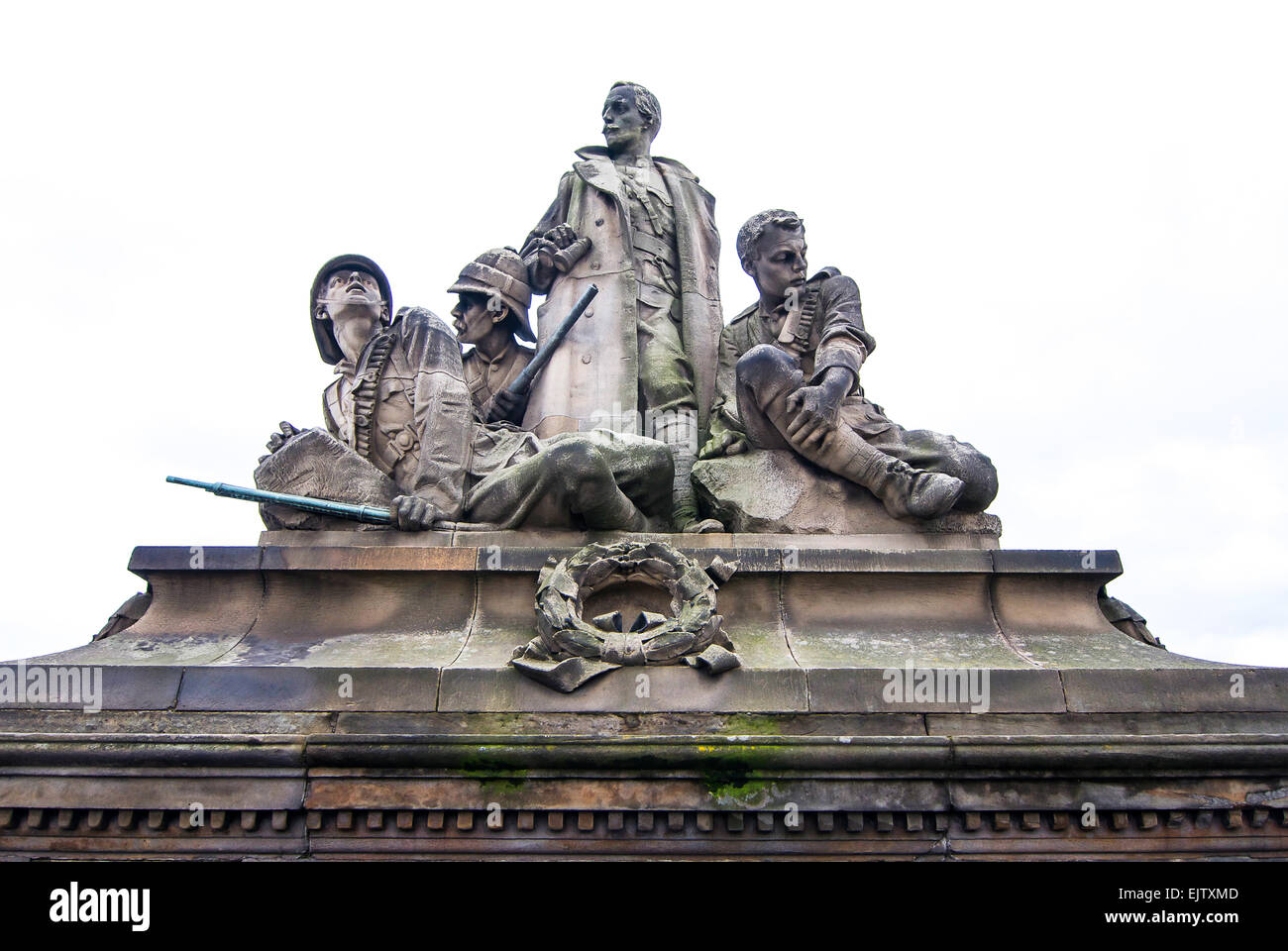 Kriegerdenkmal in North Bridge in Edinburgh, Schottland. Modelliert von William Birnie Rhind für getöteten zwischen 1978-1902. Stockfoto