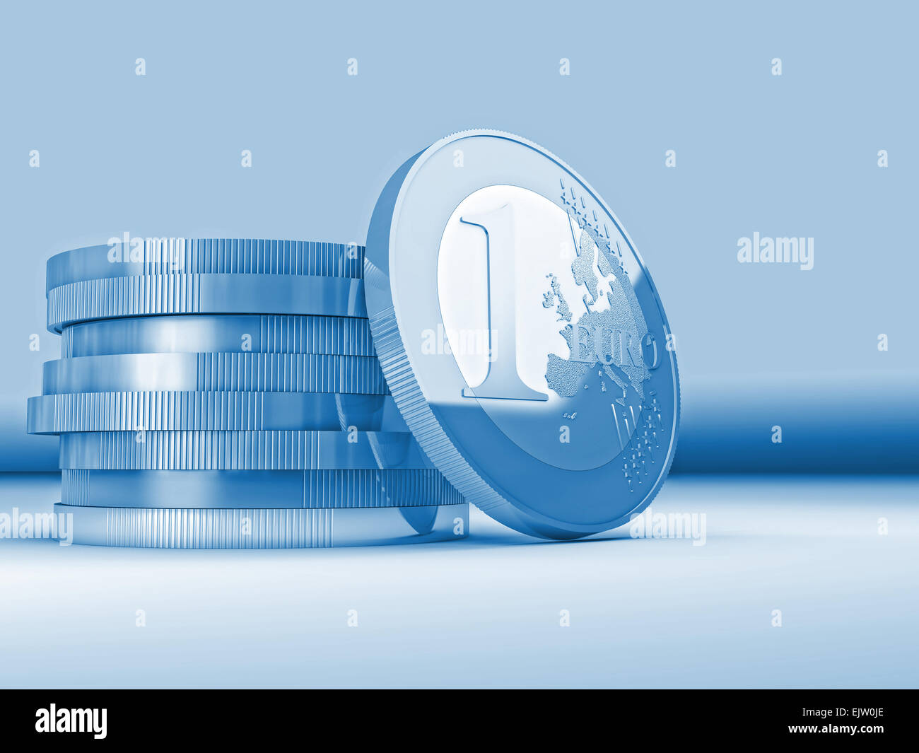 3D Bild des Getriebe-Euro-Münze Stockfoto