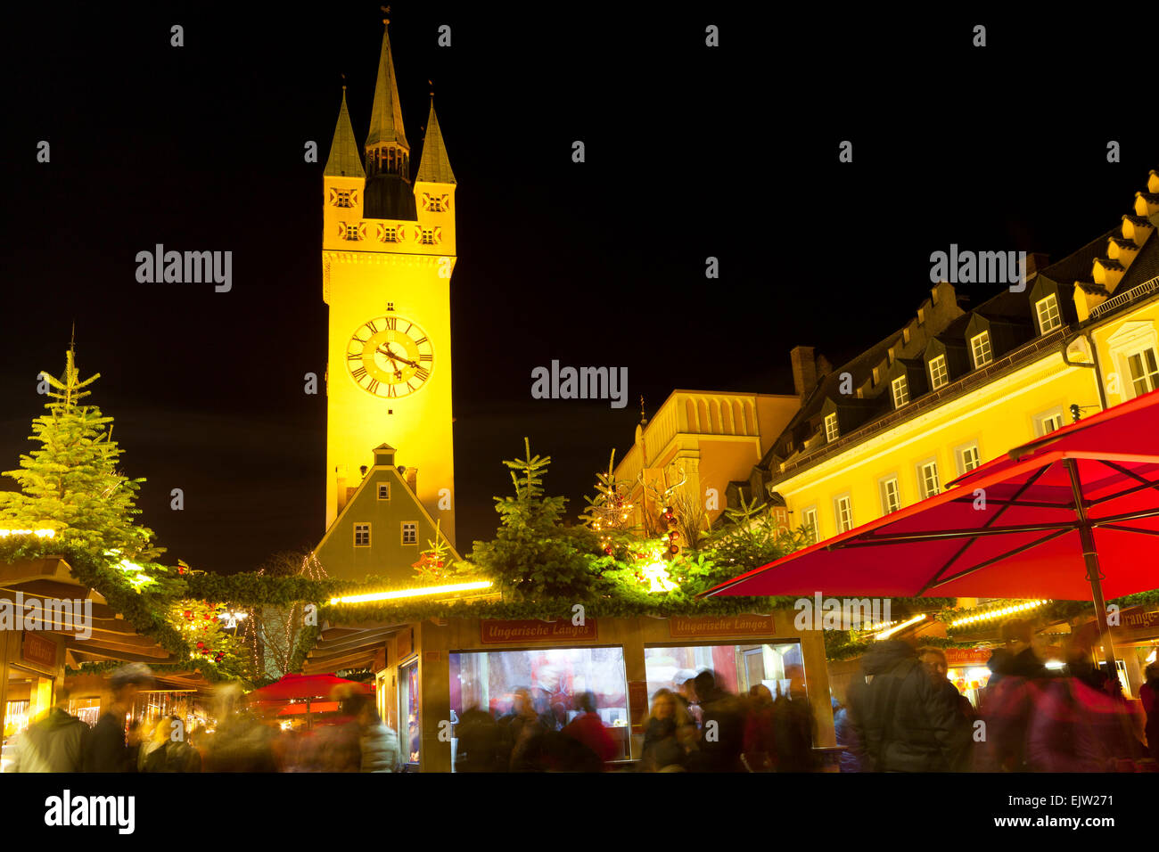 Weihnachtsmarkt in Straubing, Bayern, Deutschland Stockfoto