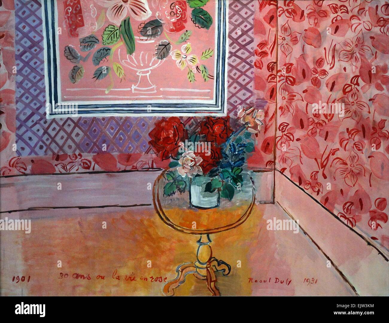 Trente Ans Ou La Vie En rose von Raoul Dufy (1877-1953). Öl auf Leinwand, 1931. Dufy war ein französischer fauvistischen Maler, der einen farbenfrohen, dekorativen Stil entwickelt, der schnell in Mode kam. Stockfoto