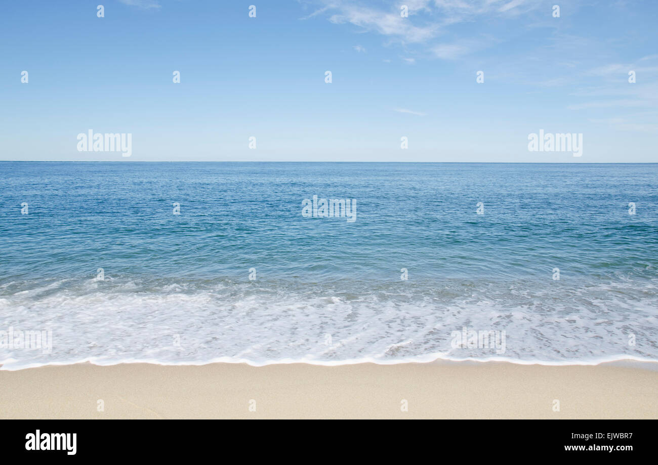 USA, Massachusetts, Nantucket Island, Grande Punto, Strand mit blauem Himmel Stockfoto