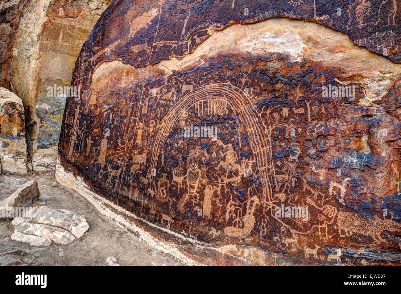 Rochester Petroglyph Rock Art Panel - Utah Stockfoto