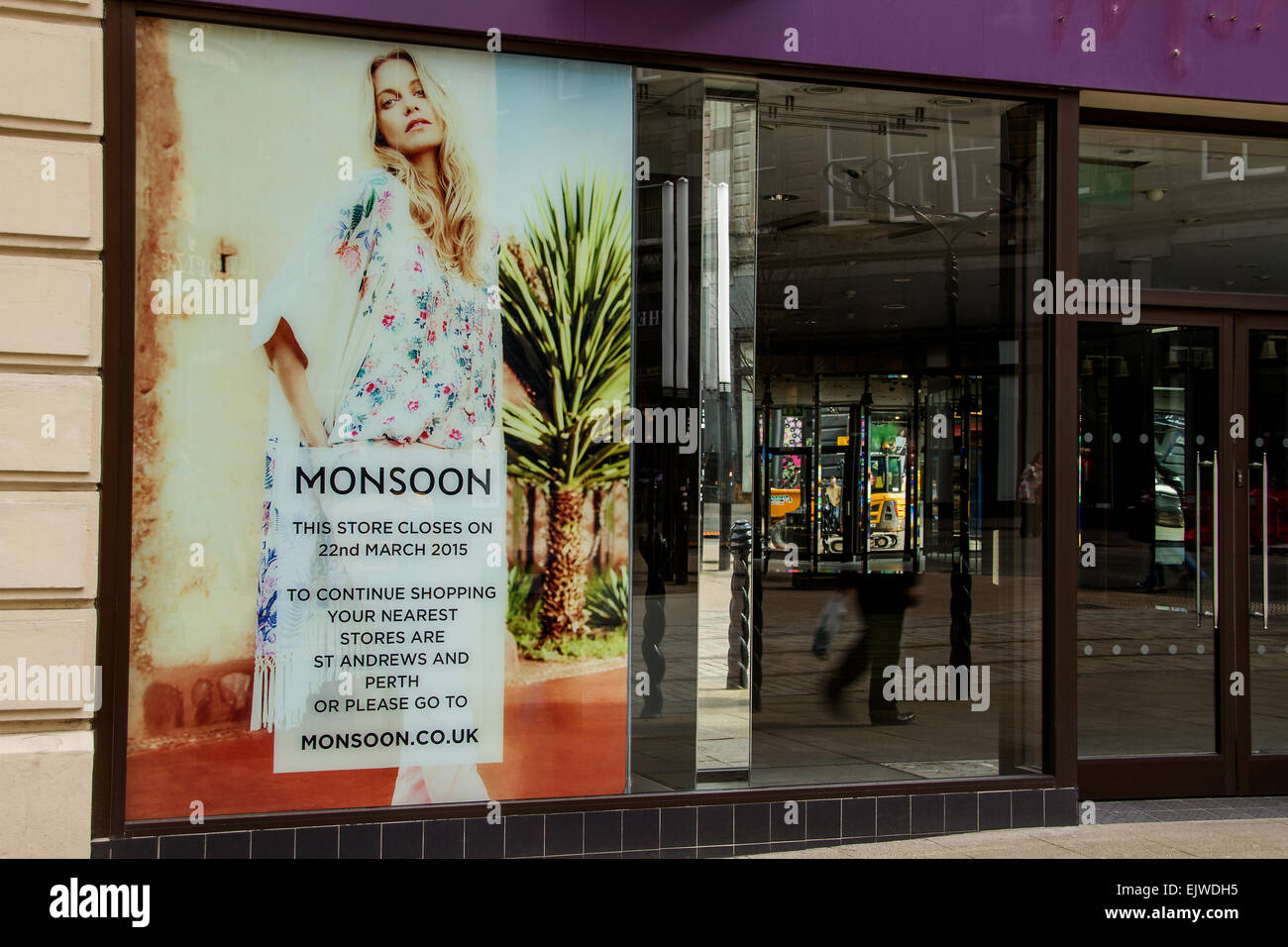 Monsun-Mode-Retail-Store für Unternehmen geschlossen auf th 22. März 2015 durch den wirtschaftlichen Niedergang in Dundee, Großbritannien Stockfoto