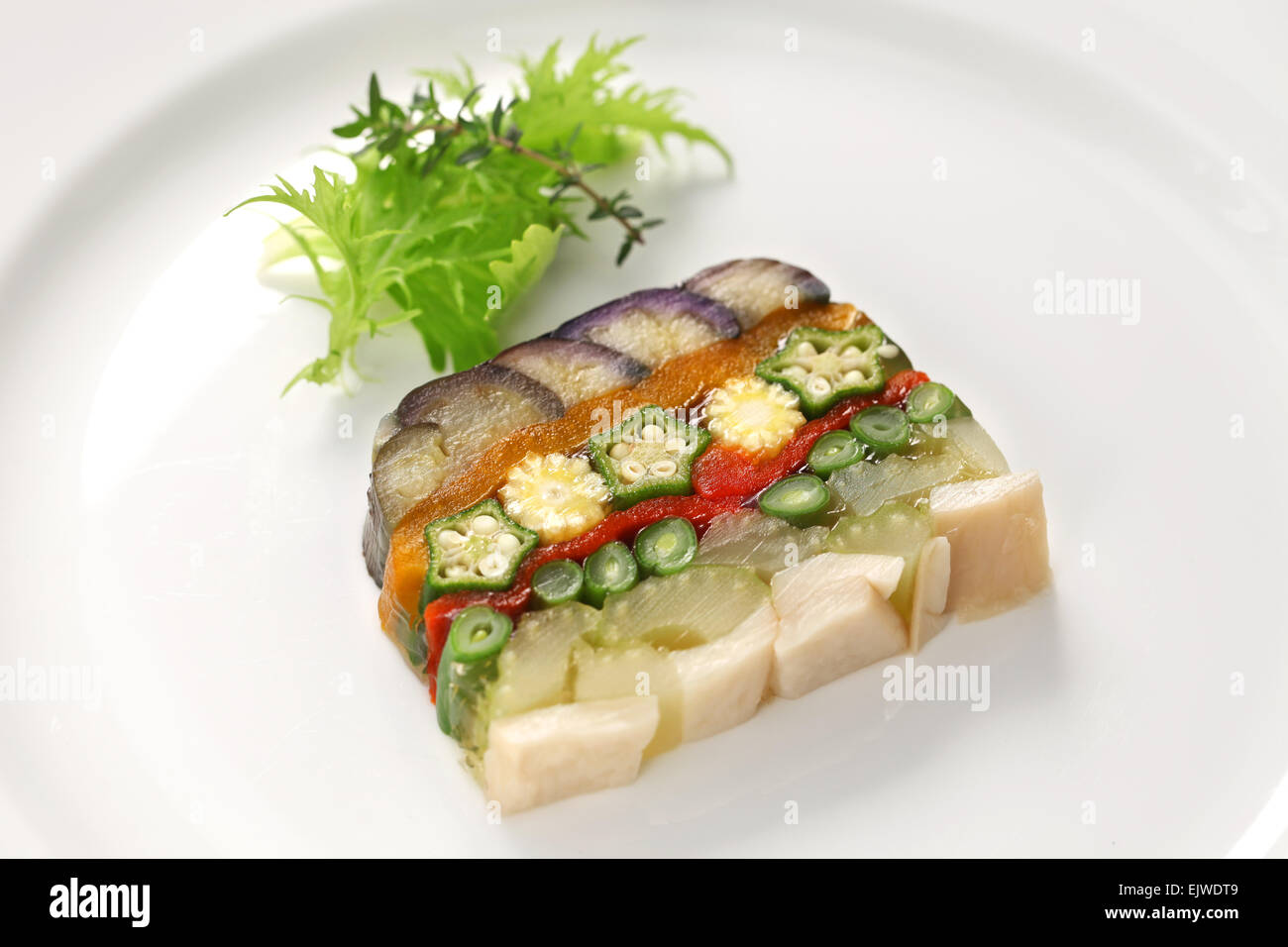hausgemachte Gemüse-Terrine, vegetarische Küche Stockfoto