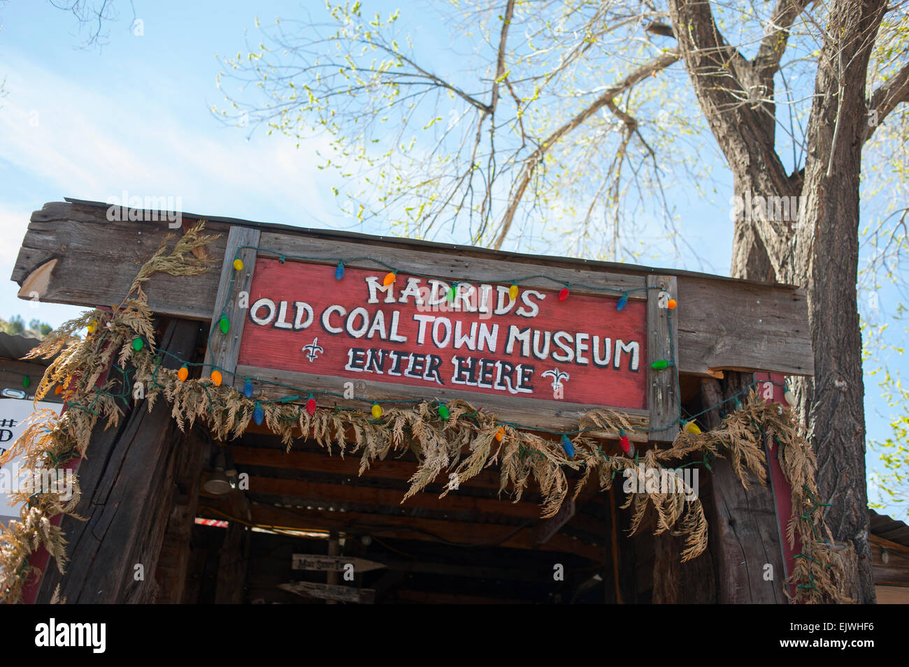 USA New Mexico NM Madrid für die Postfächer Türkis Trail entlang einer alten Kohle Bergbau Stadt jetzt Gemeinschaft alte Kohle Stadt Kunstmuseum Stockfoto