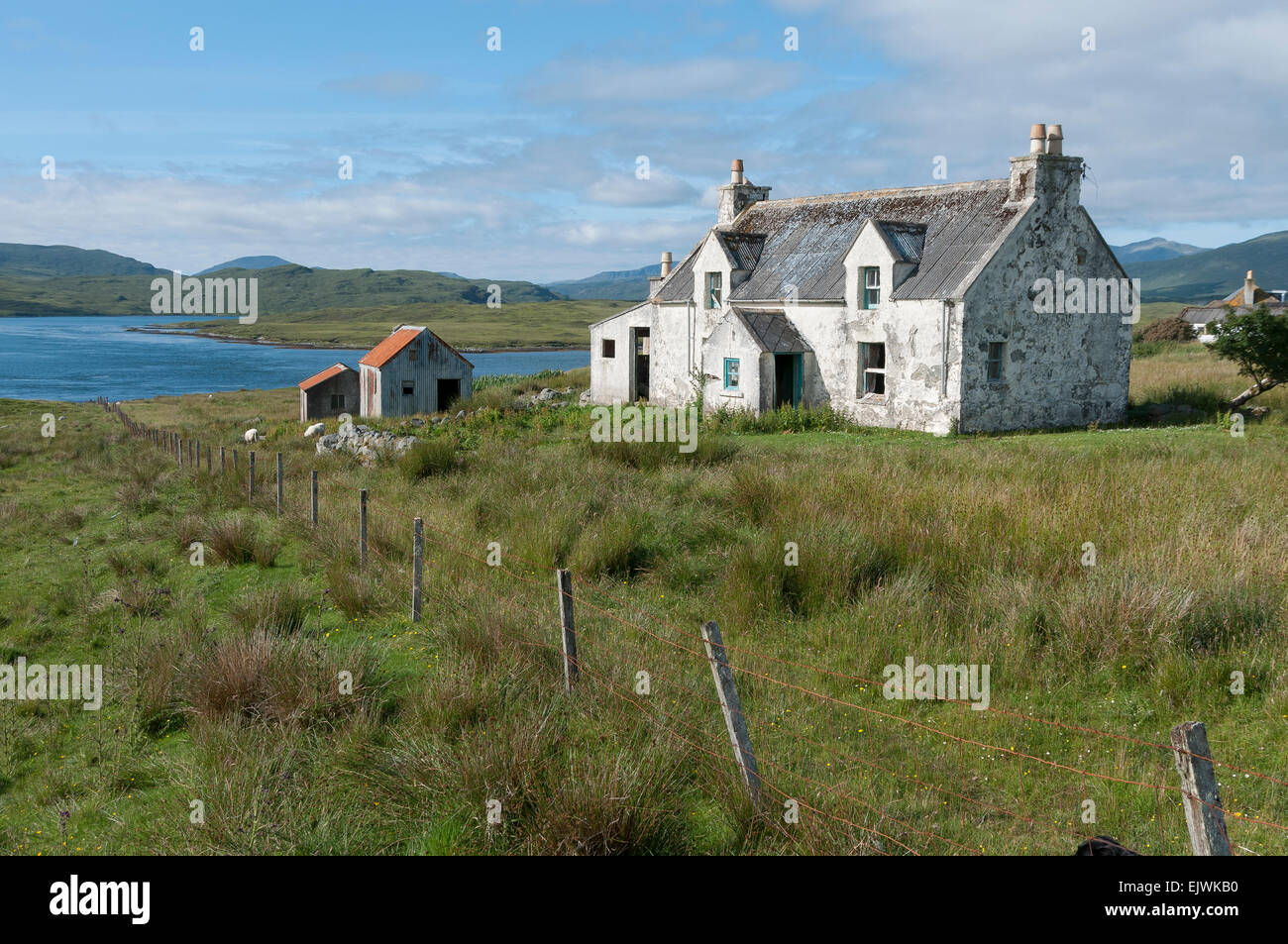 Ruine verfallene vernacular Hütte auf Isle of lewis Stockfoto