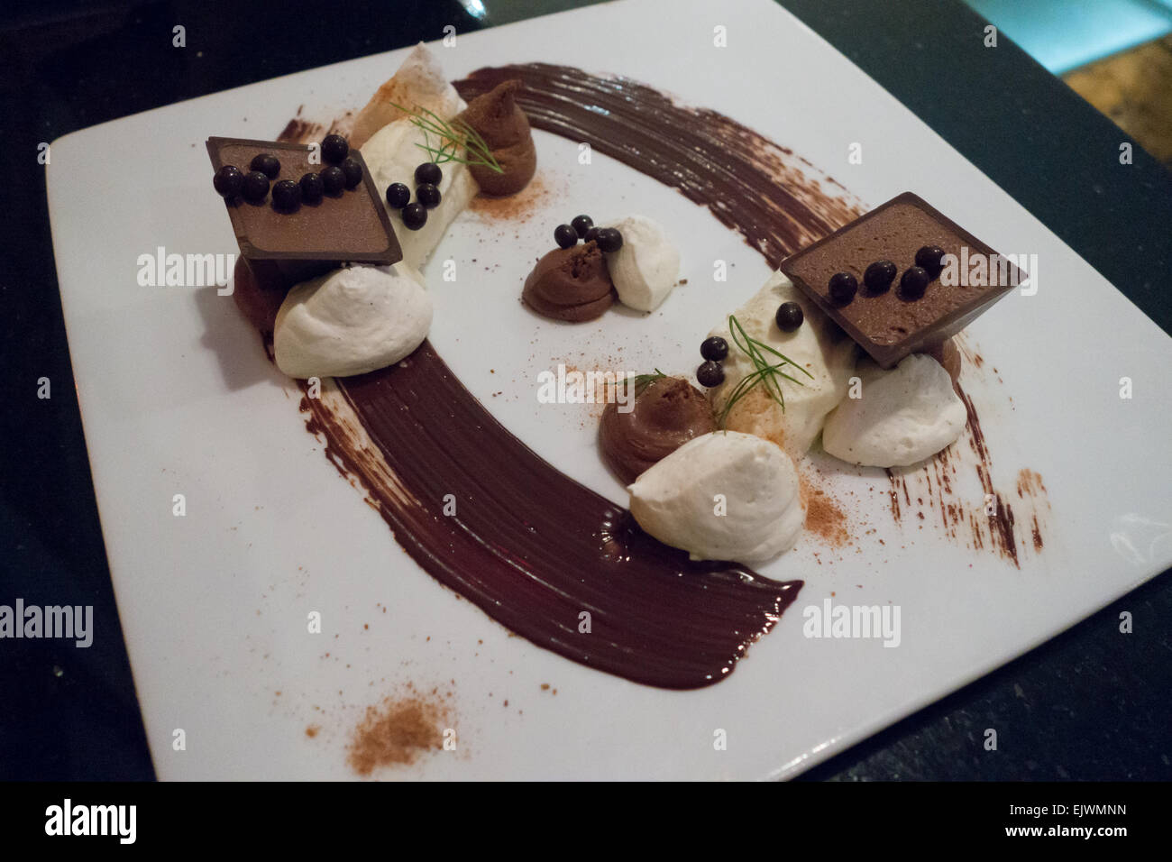 Valrhona Schokolade dessert Stockfoto