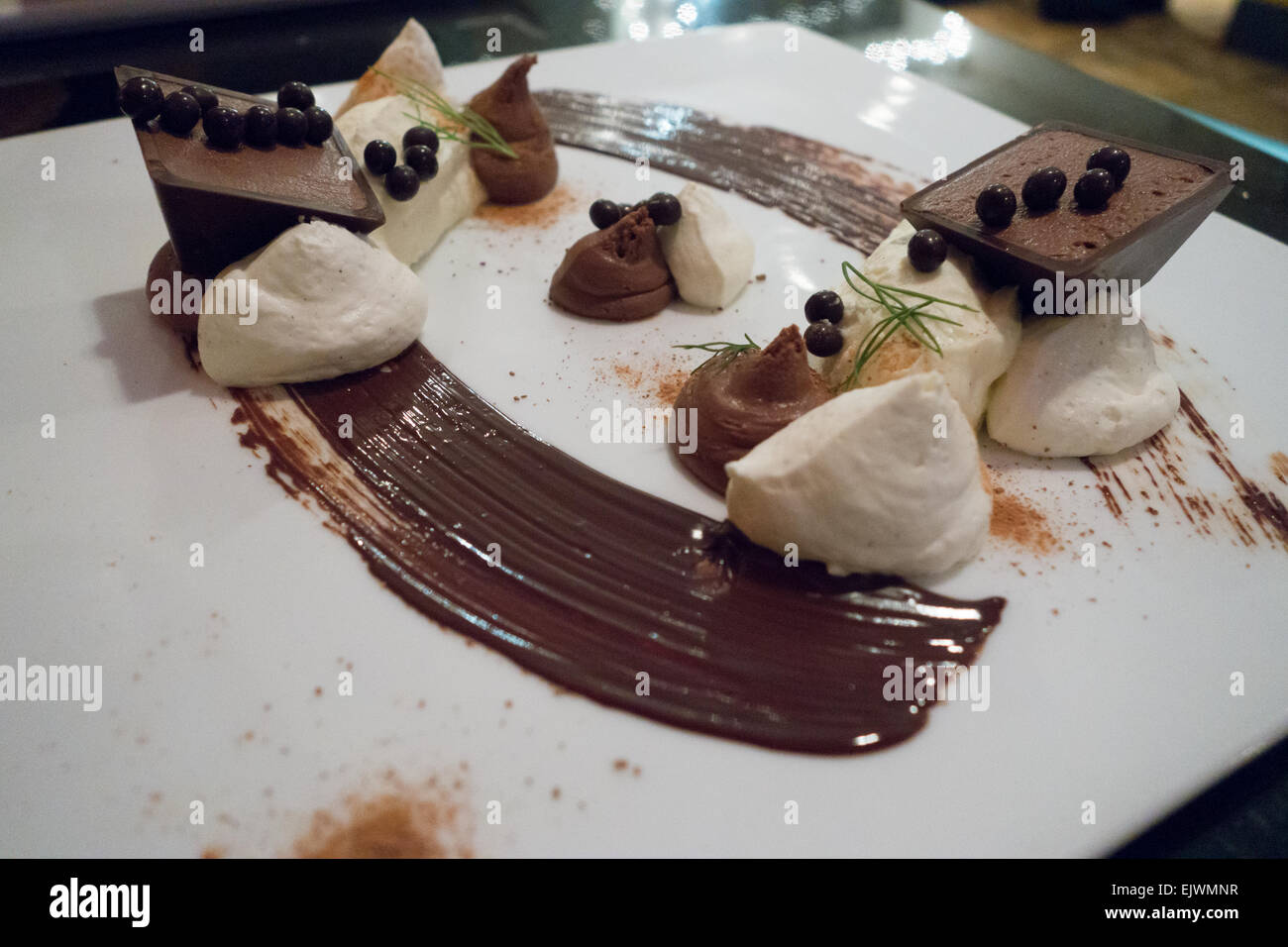 Valrhona Schokolade dessert Stockfoto