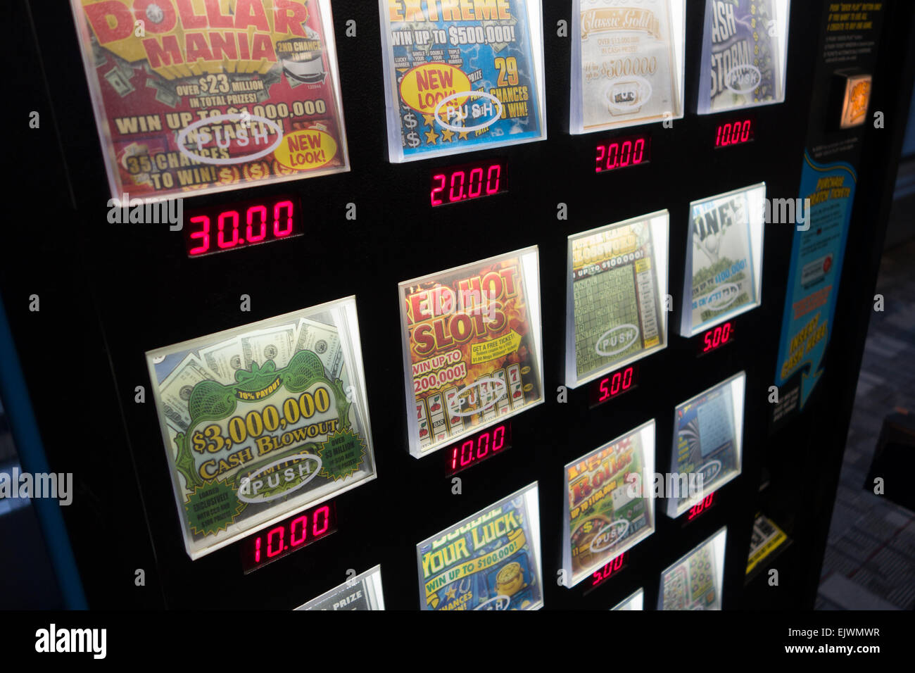 Midwest Lotterie Fahrkartenautomat Stockfoto