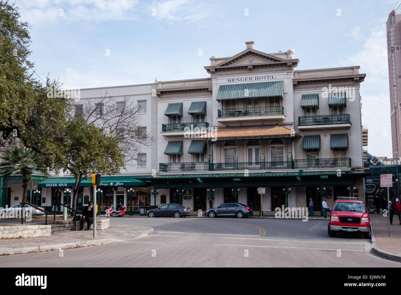 Das Menger Hotel ist ein historisches Hotel in Downtown San Antonio, Texas, USA Stockfoto