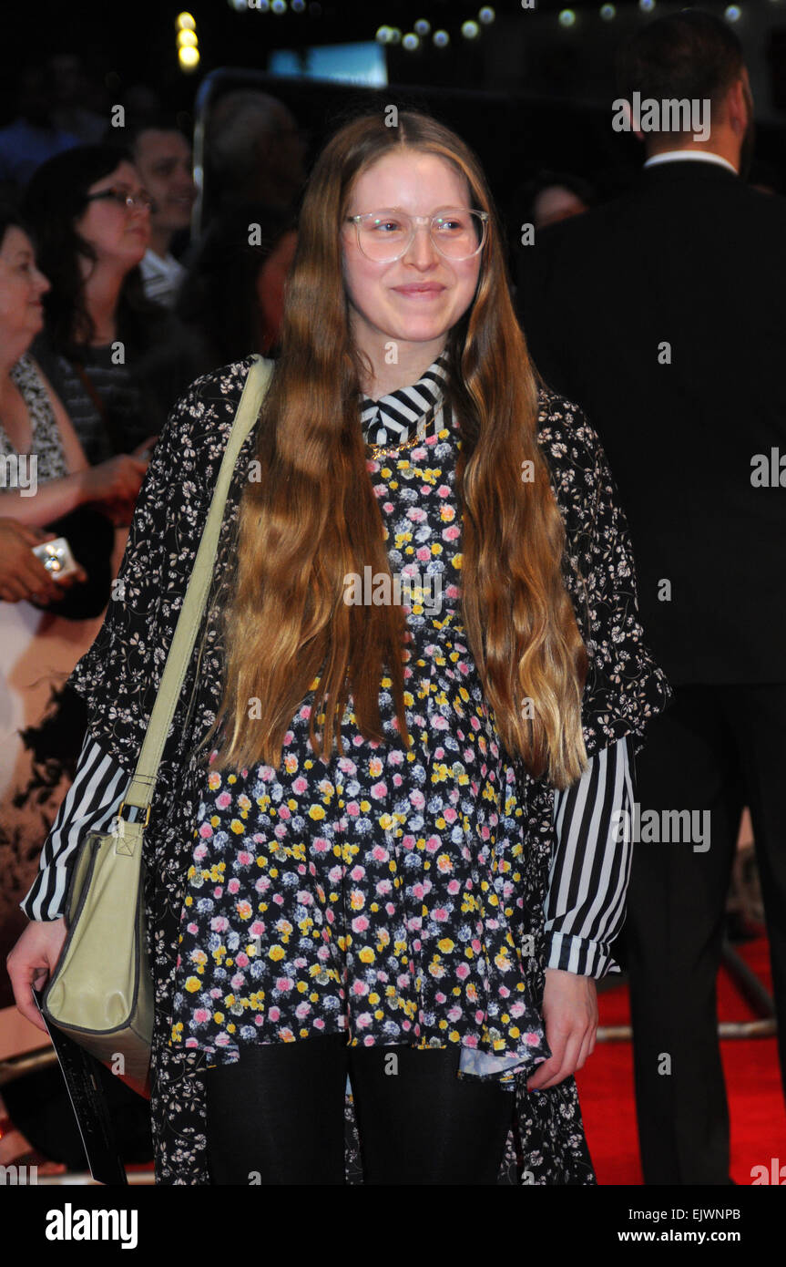 London, UK, 01 Oktober 2014 Jessie Cave besucht premiere Film Dracula Untold im Odeon Leicester Square West End in London. Stockfoto