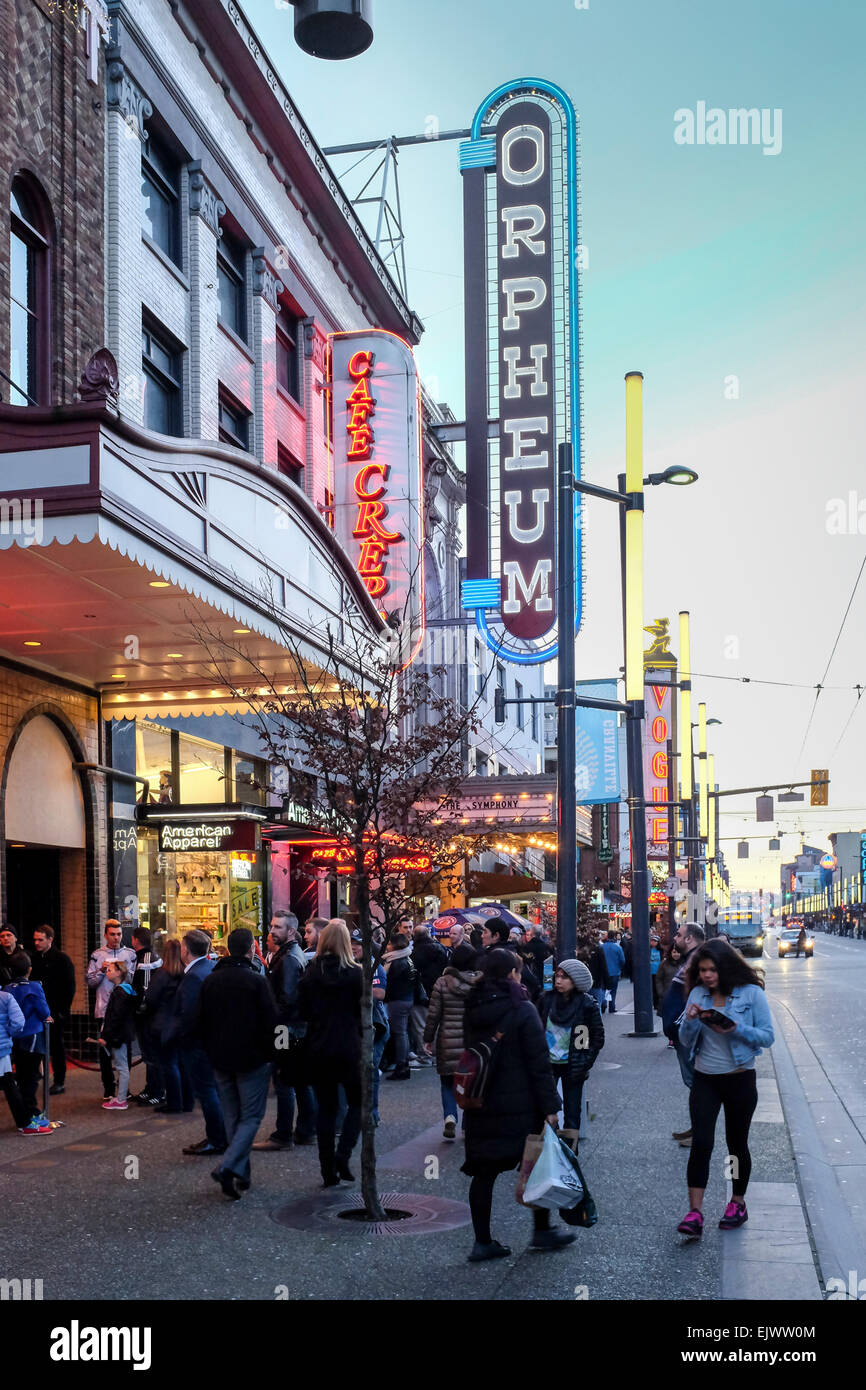 Granville Street, Vancouver, Kanada Stockfoto