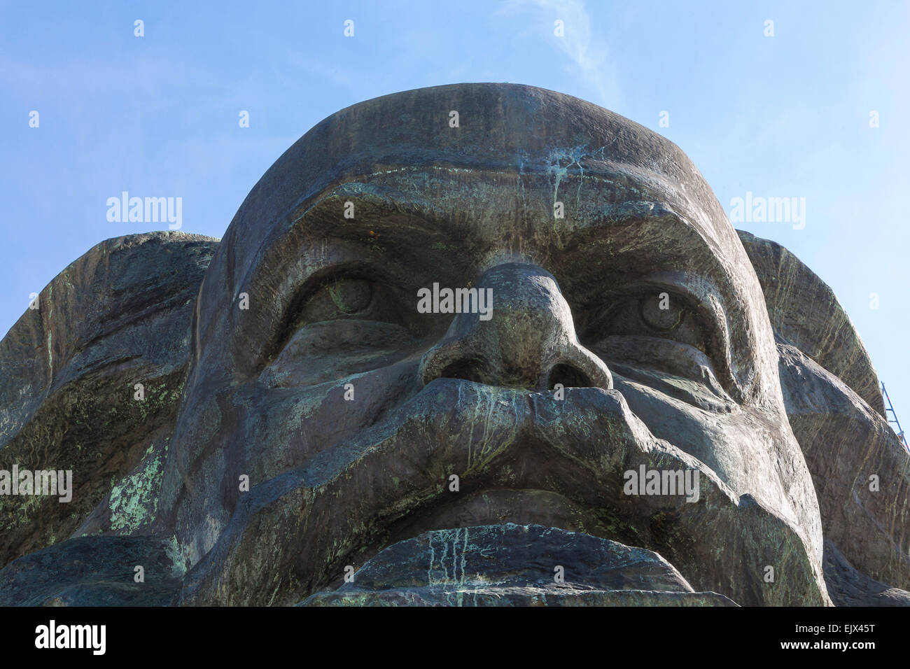 Detail der Karl-Marx-Monument, Brückenstraße, Chemnitz, Sachsen, Deutschland Stockfoto