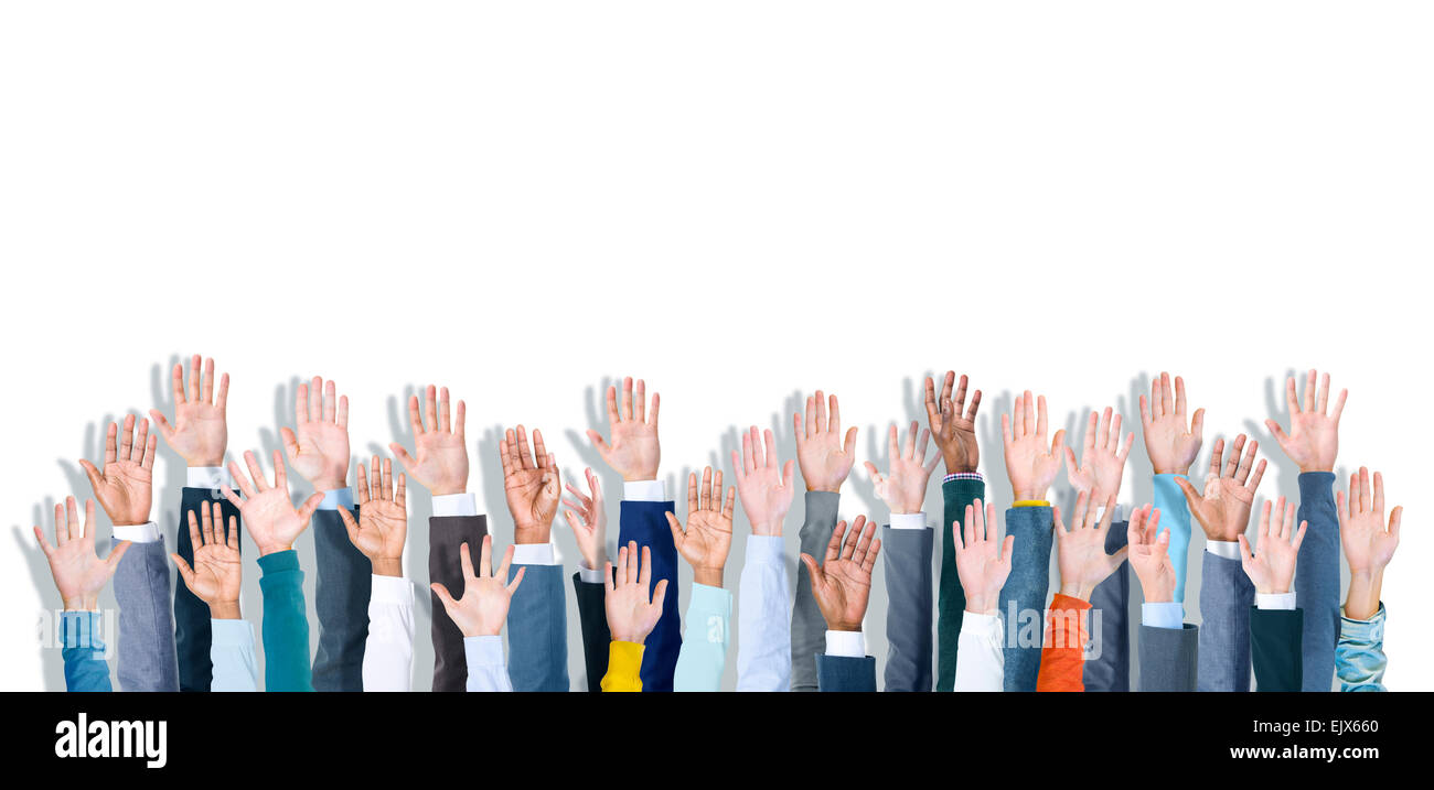 Multiethnische Gruppe von Business Handzeichen Stockfoto