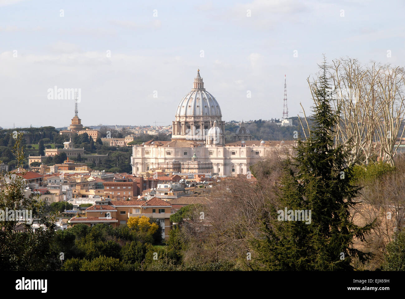 St Peters, Rom aus dem Gianicolo-Hügel. Stockfoto