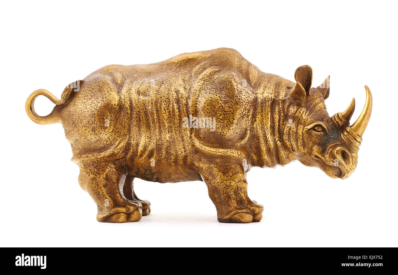 Nashorn Rhino Skulptur isoliert Stockfoto