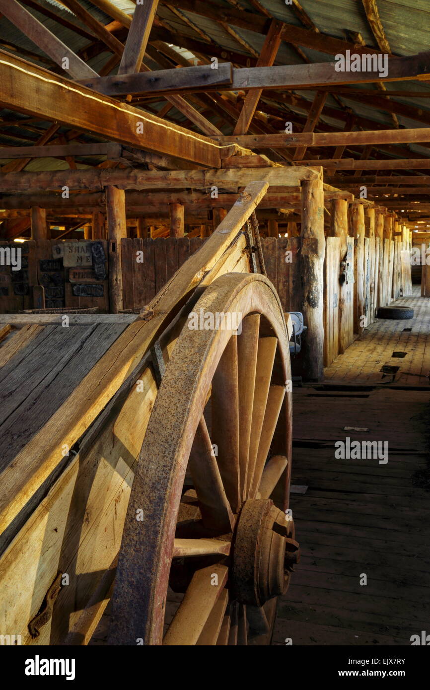 Ein pensionierter Scheren Schuppen auf Breeza Station - Breeza, New-South.Wales, Australien. Stockfoto