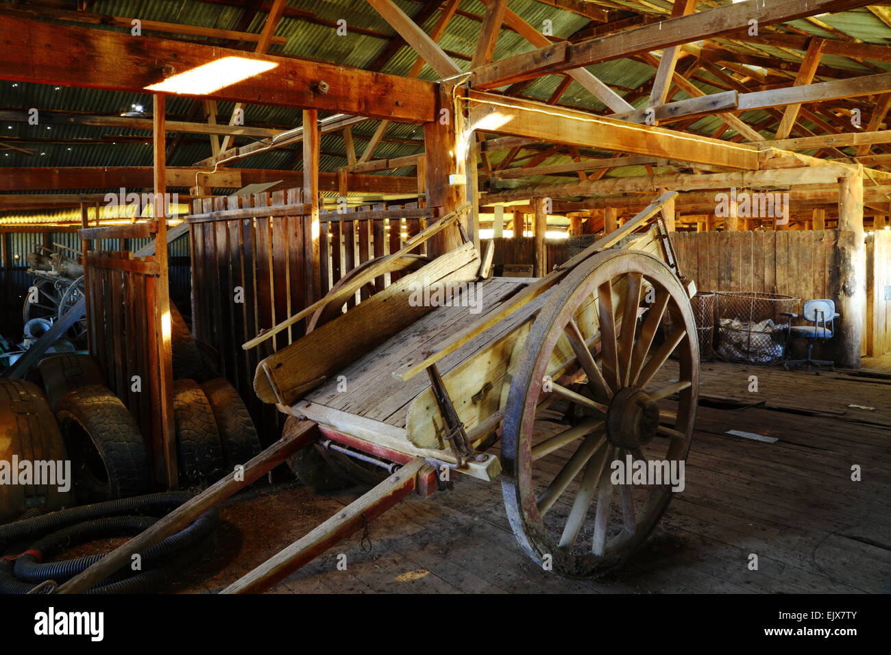 Ein pensionierter Scheren Schuppen auf Breeza Station - Breeza, New-South.Wales, Australien. Stockfoto