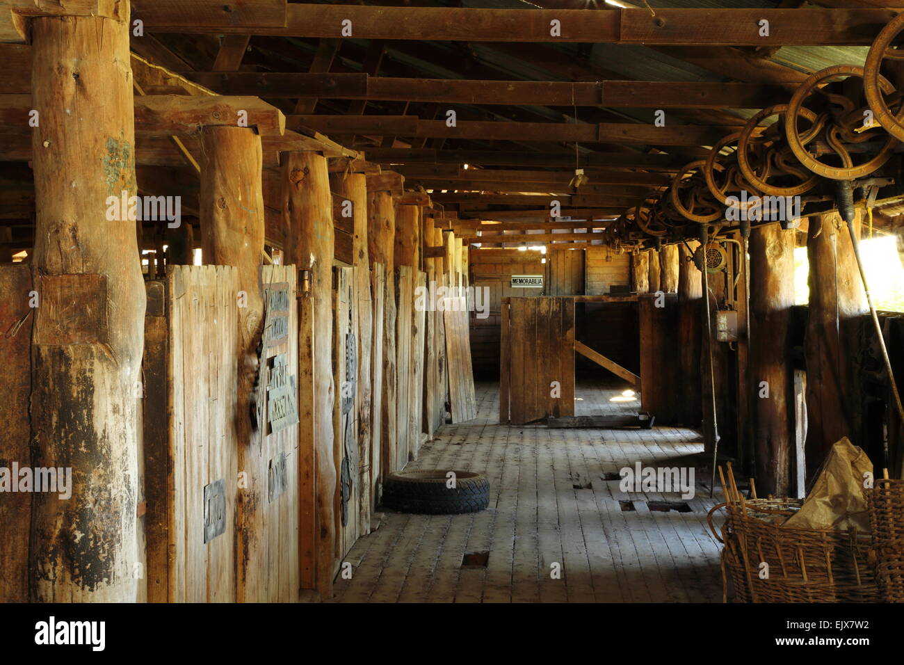 Ein pensionierter Scheren Schuppen auf Breeza Station - Breeza, New-South.Wales, Australien. Stockfoto